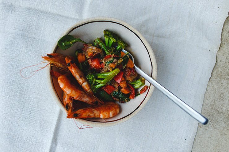 Amarant sa brzo prženim povrćem i škampima/ Majstor za spremanje